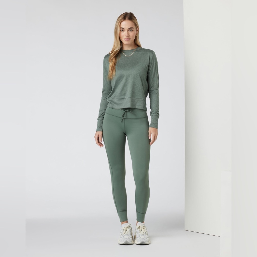 Vuori Women's Daydream Crew Neck Color: Marsh Heather - Picture 5 of 8